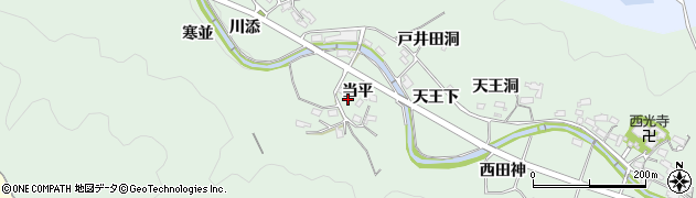 愛知県岡崎市奥殿町（当平）周辺の地図