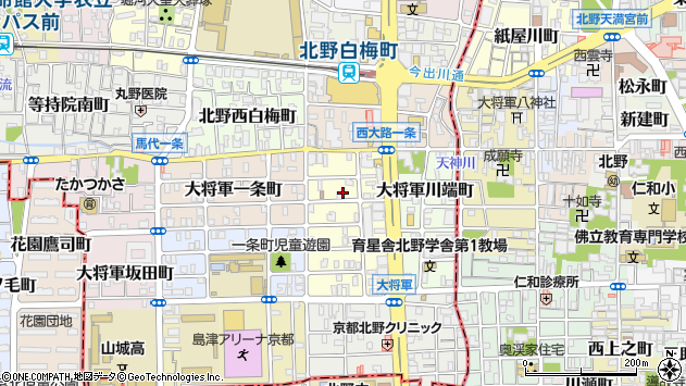 〒603-8331 京都府京都市北区大将軍西町の地図