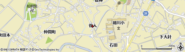 愛知県岡崎市細川町（菅入）周辺の地図