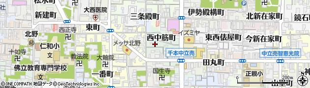 京都府京都市上京区西中筋町周辺の地図