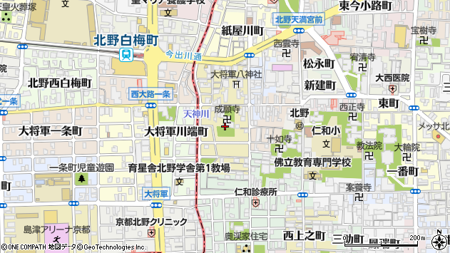 〒602-8374 京都府京都市上京区一条通御前西入３丁目下る西町の地図