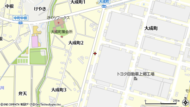 〒470-1217 愛知県豊田市大成町の地図