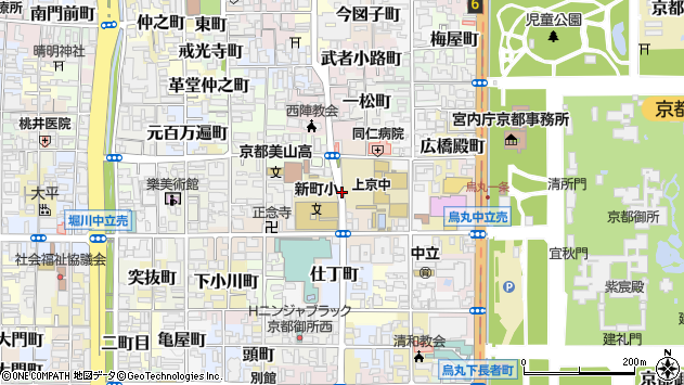 〒602-0921 京都府京都市上京区正親町の地図