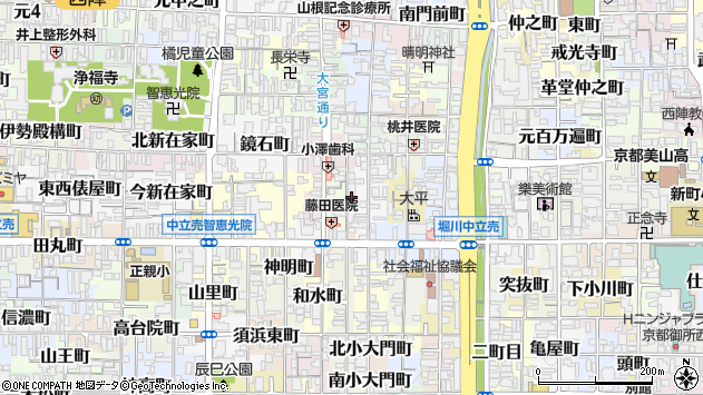 〒602-8236 京都府京都市上京区庇町の地図