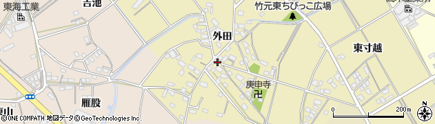 愛知県豊田市竹元町外田周辺の地図