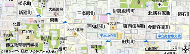 京都府京都市上京区西中筋町19周辺の地図
