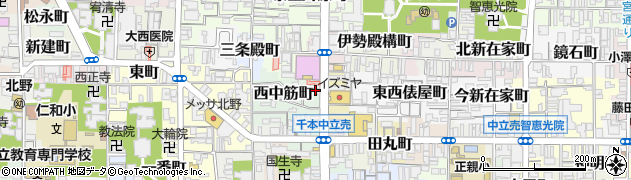 京都府京都市上京区西中筋町11周辺の地図