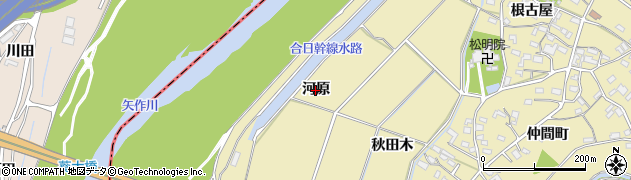 愛知県岡崎市細川町（河原）周辺の地図