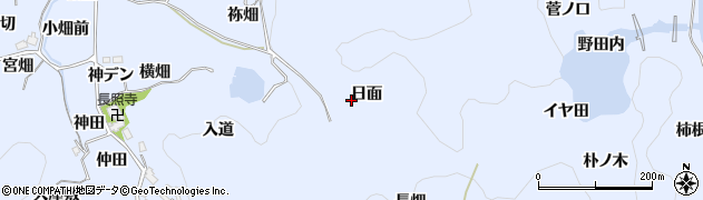 愛知県豊田市下山田代町日面周辺の地図