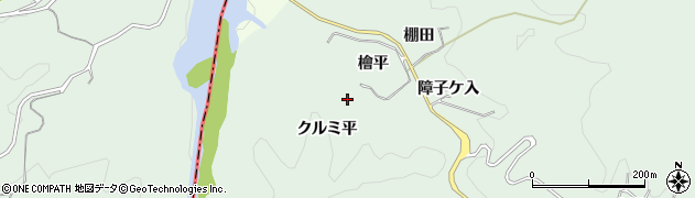 愛知県豊田市長沢町（クルミ平）周辺の地図