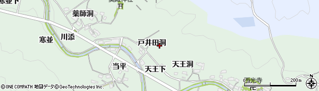 愛知県岡崎市奥殿町（戸井田洞）周辺の地図
