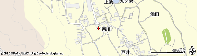 京都府亀岡市稗田野町鹿谷西川周辺の地図