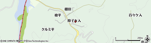 愛知県豊田市長沢町（障子ケ入）周辺の地図