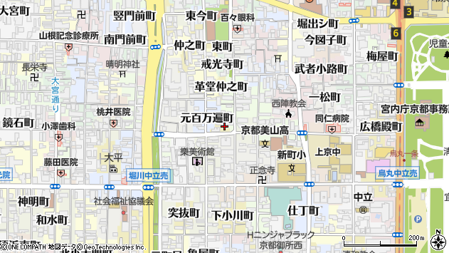 〒602-0944 京都府京都市上京区一条横町の地図
