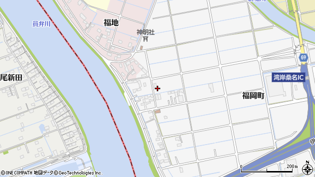〒511-0844 三重県桑名市福岡町の地図
