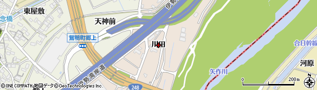 愛知県豊田市渡刈町（川田）周辺の地図