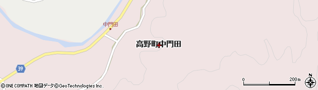 広島県庄原市高野町中門田周辺の地図