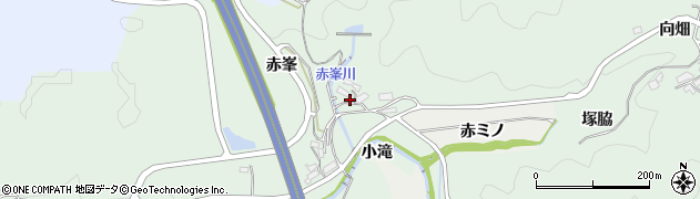 愛知県岡崎市奥殿町（赤峯）周辺の地図
