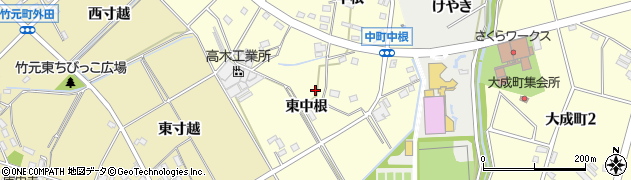 愛知県豊田市中町（東中根）周辺の地図