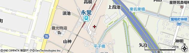 愛知県豊田市永覚町高根84周辺の地図