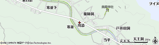 愛知県岡崎市奥殿町（川添）周辺の地図
