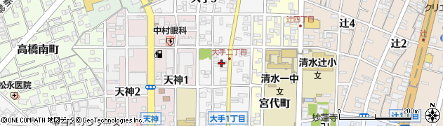 静岡県静岡市清水区大手周辺の地図