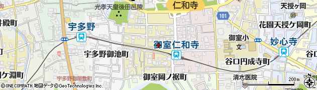 京都府京都市右京区御室芝橋町周辺の地図