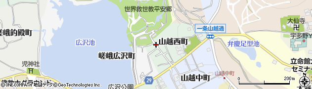 京都府京都市右京区山越西町周辺の地図
