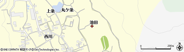 京都府亀岡市稗田野町鹿谷（池田）周辺の地図