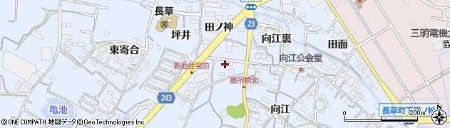 愛知県大府市長草町（仲良畑）周辺の地図