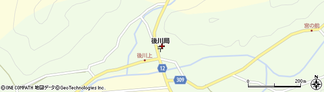 兵庫県丹波篠山市後川上330周辺の地図