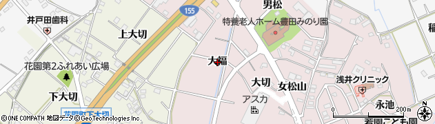 愛知県豊田市中根町大福周辺の地図