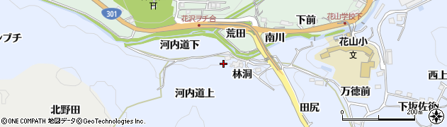 愛知県豊田市下山田代町（河内道上）周辺の地図