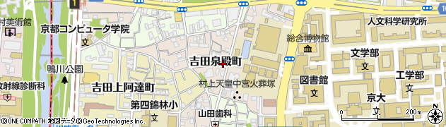 京都府京都市左京区吉田泉殿町周辺の地図