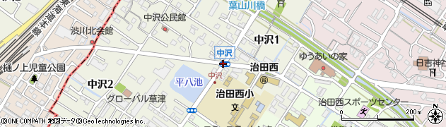 中沢周辺の地図