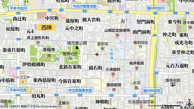 〒602-8202 京都府京都市上京区大宮通一条上る西入栄町の地図