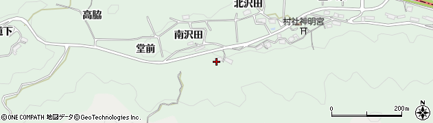 愛知県岡崎市日影町（南沢田）周辺の地図