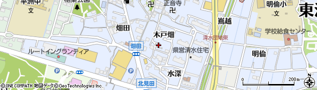 愛知県東海市荒尾町木戸畑周辺の地図