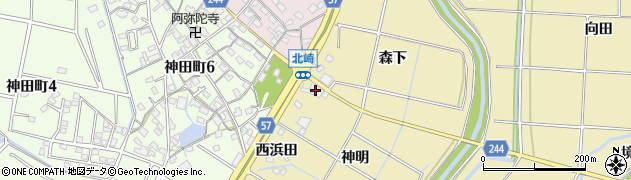 愛知県大府市北崎町（皆瀬）周辺の地図