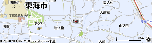愛知県東海市荒尾町社張周辺の地図