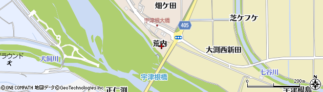 京都府亀岡市河原林町勝林島（荒内）周辺の地図