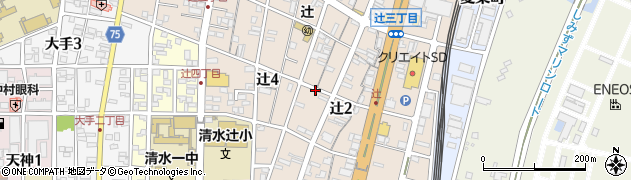 静岡県静岡市清水区辻周辺の地図