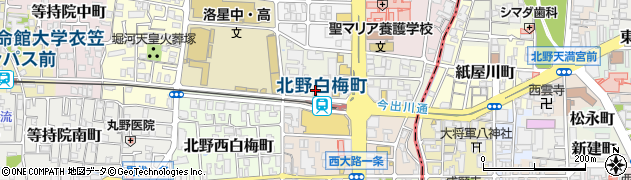 京都府京都市北区北野上白梅町22周辺の地図