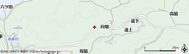 愛知県岡崎市日影町向畑周辺の地図