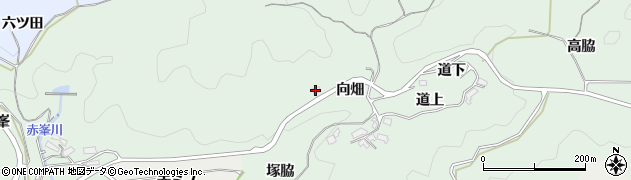 愛知県岡崎市日影町（向畑）周辺の地図