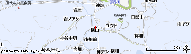 愛知県豊田市下山田代町横手周辺の地図
