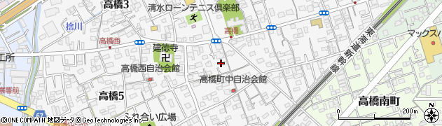 静岡県静岡市清水区高橋周辺の地図