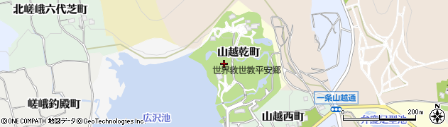 京都府京都市右京区山越乾町周辺の地図