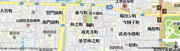 京都府京都市上京区東町周辺の地図