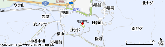 愛知県豊田市下山田代町横山周辺の地図